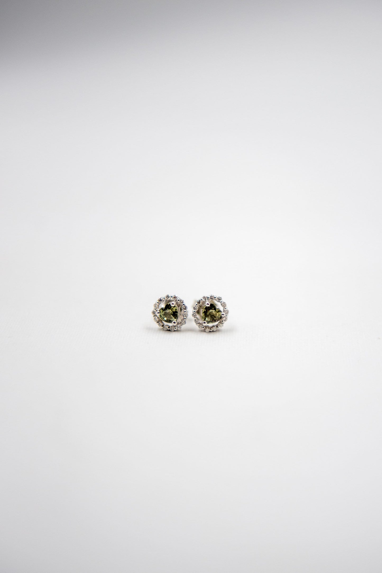 18K Solid Gold Green Sapphire Studs