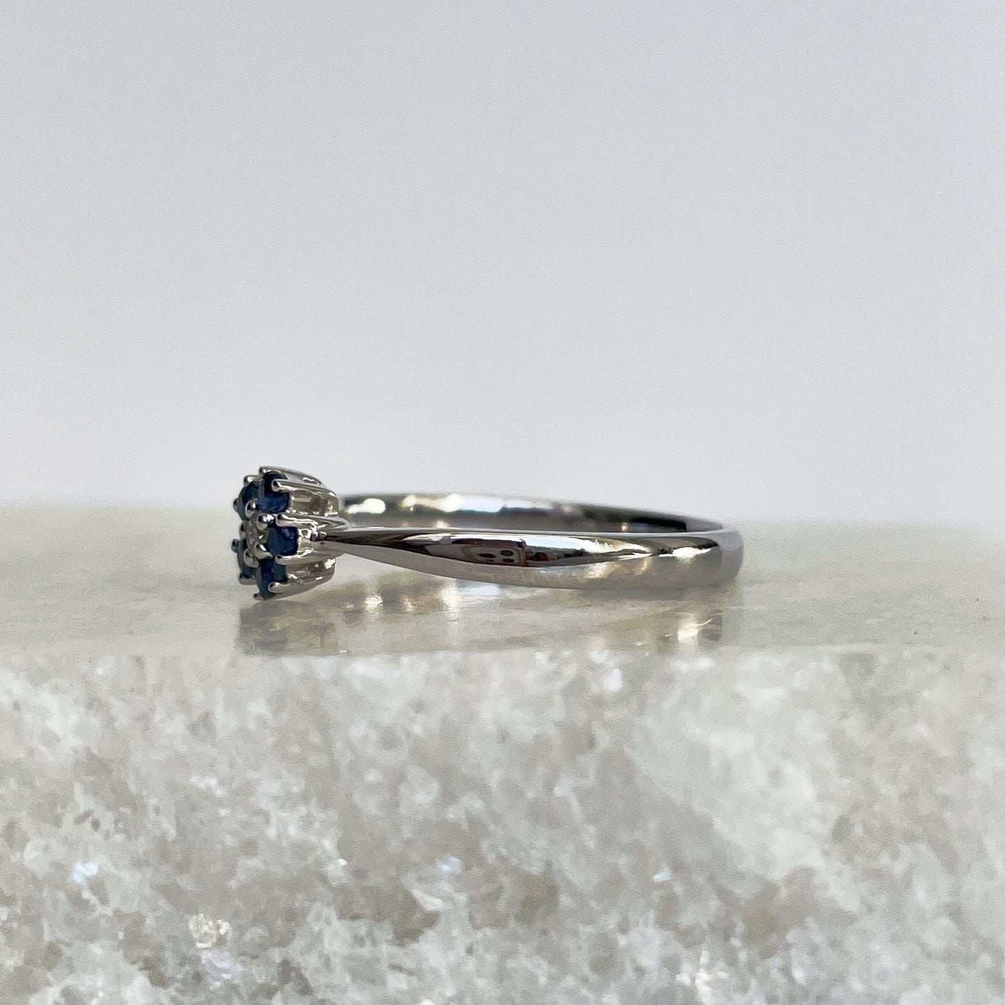 14K Solid Gold Natural Sapphire Flower Ring | Sapphire Floral Ring | Sapphire Promise Ring | Dainty Fine Jewelry Gift