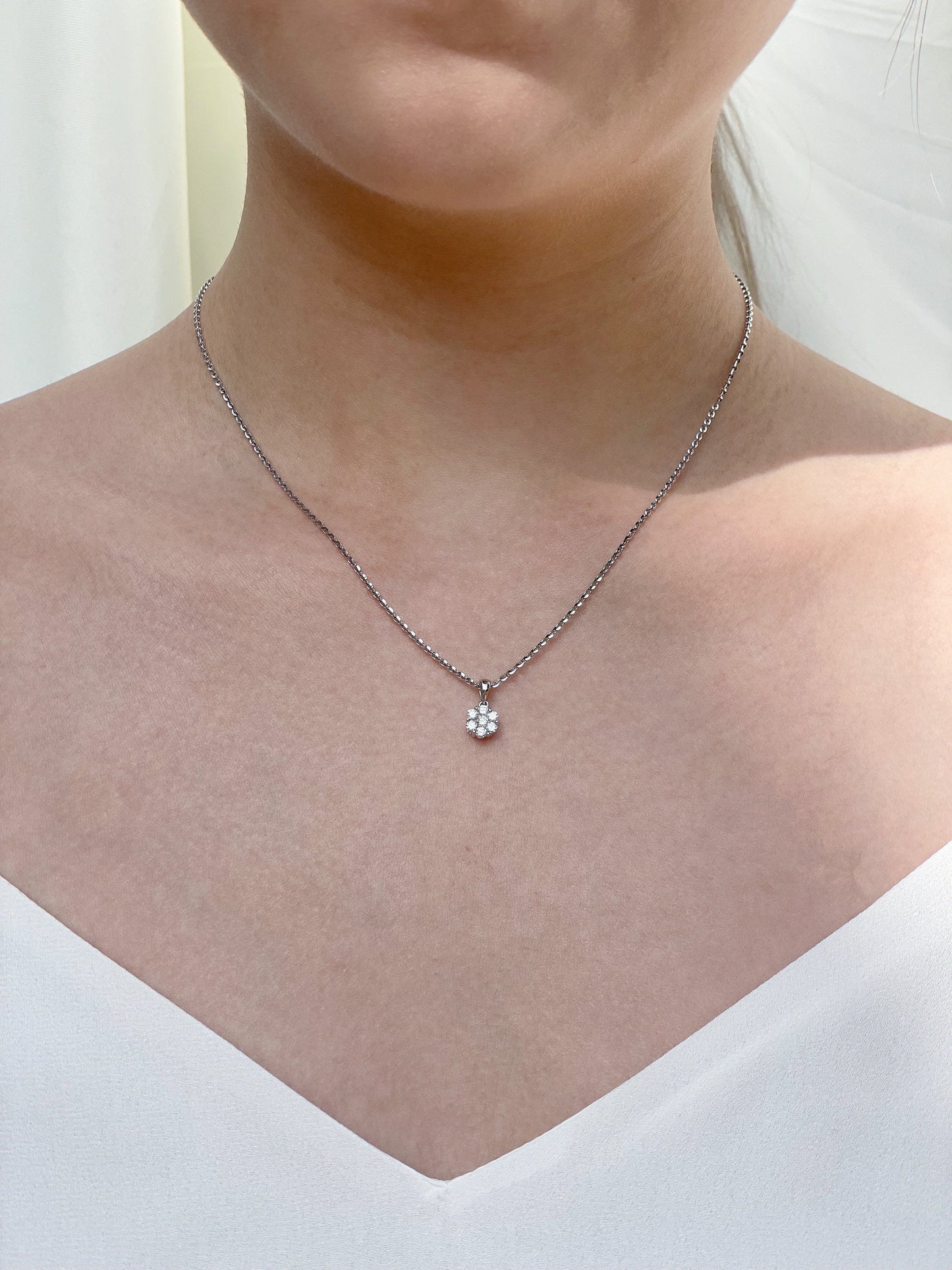 14K Solid Gold Diamond Cluster Pendant PENDANT ONLY