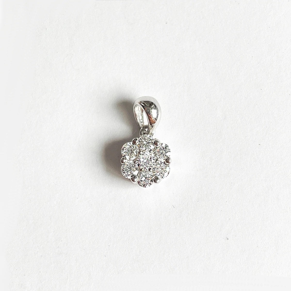 14K Solid Gold Diamond Cluster Pendant PENDANT ONLY