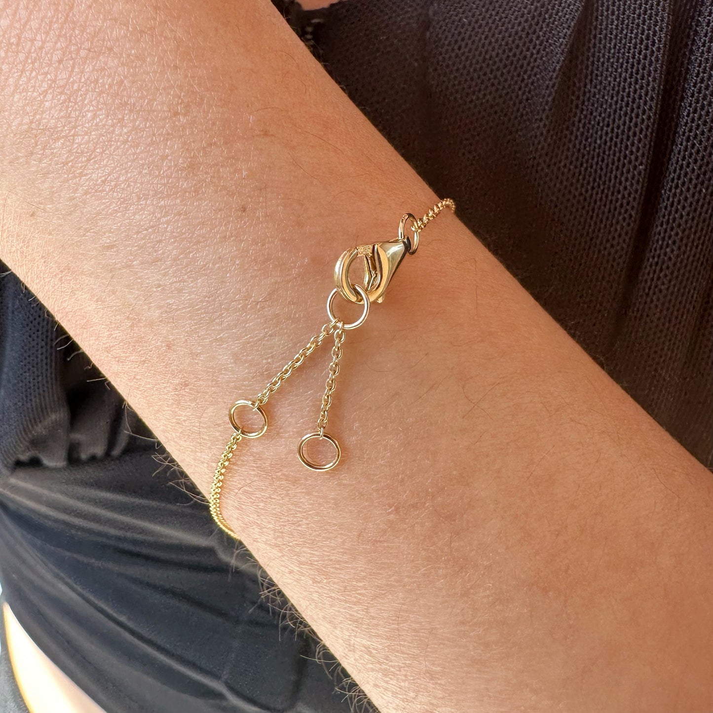 14K Solid Gold Genuine Rectangle Opal Bracelet