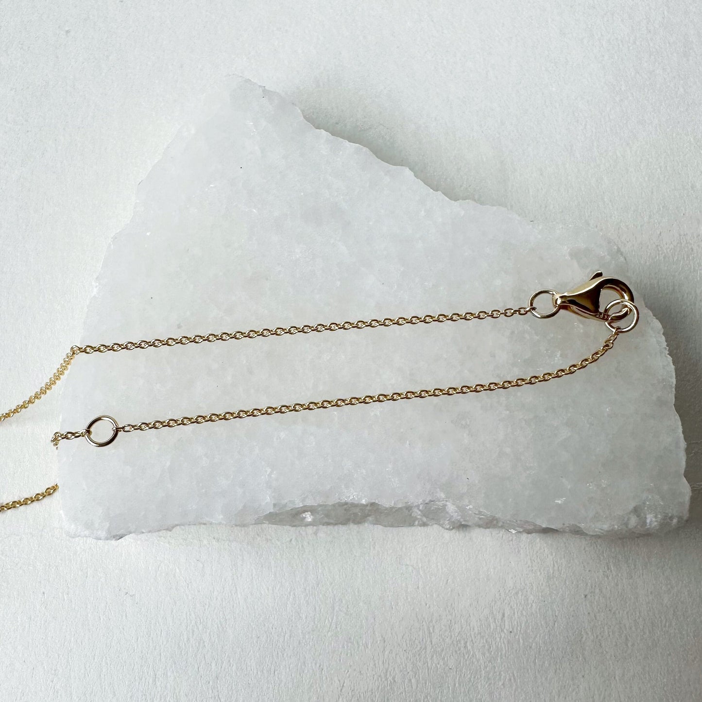 14K Solid Gold Genuine Peridot Square Necklace