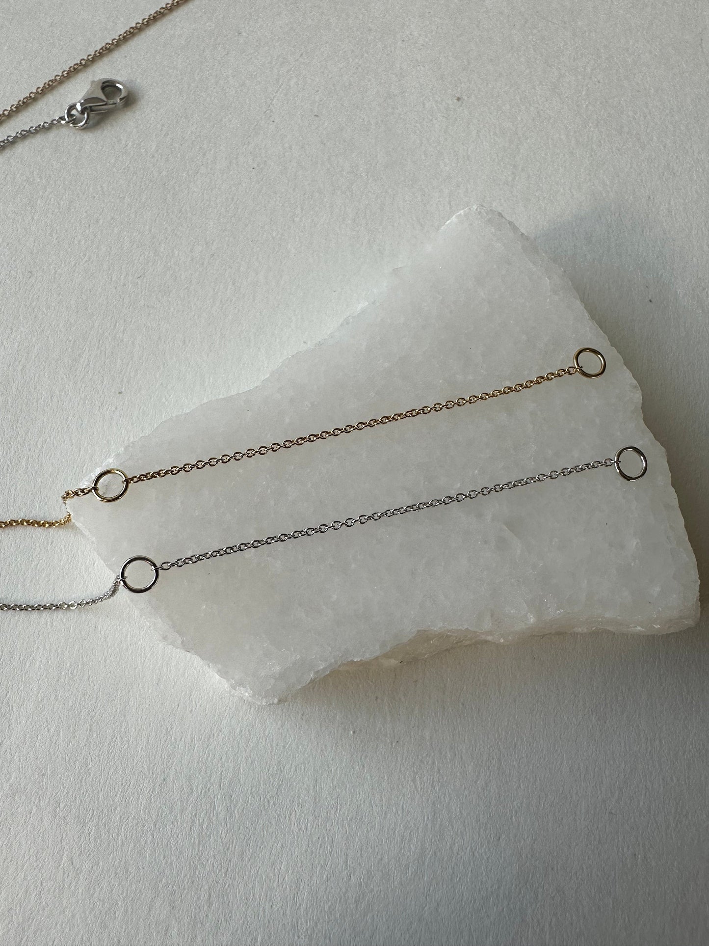 14K Solid Gold Genuine Peridot Square Necklace