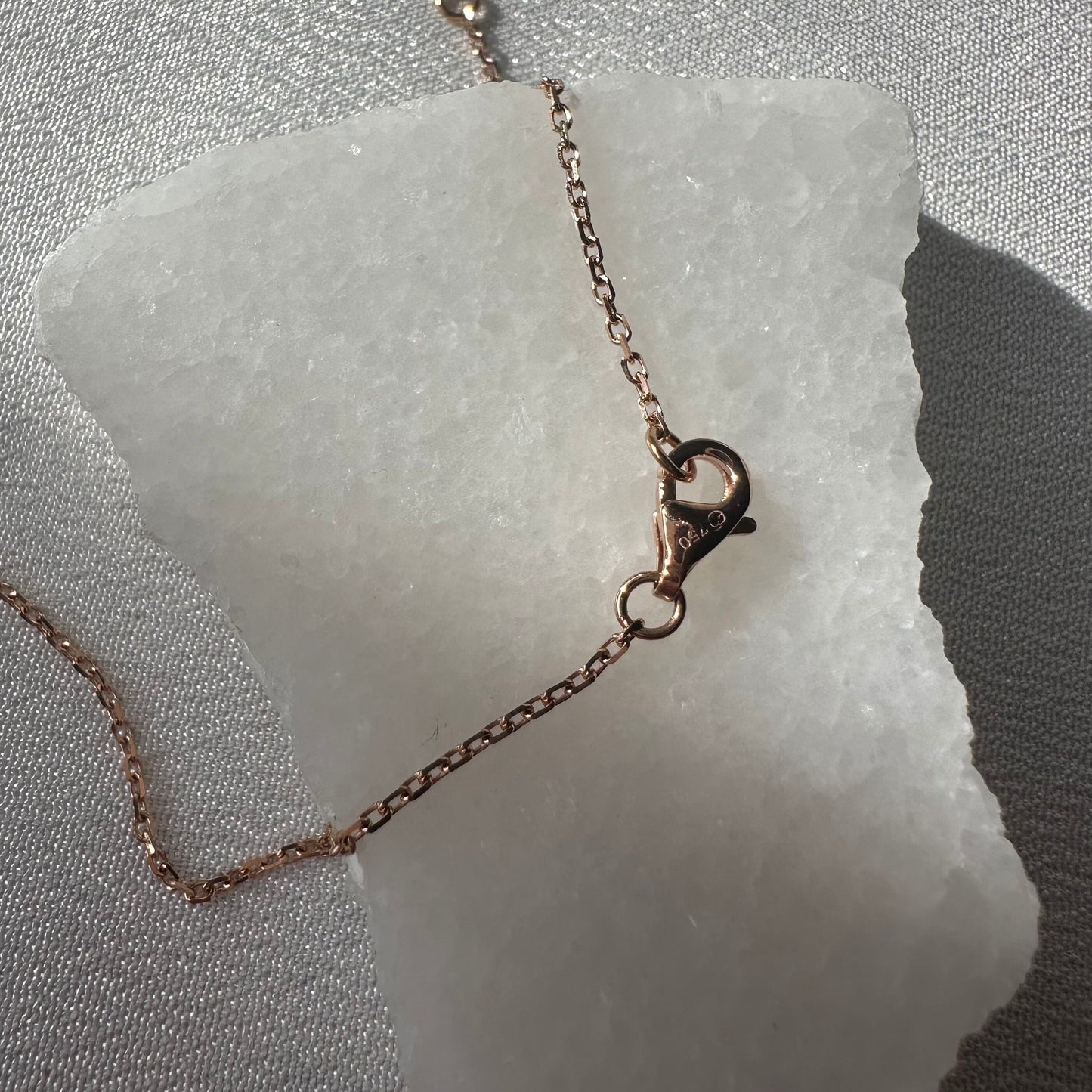 18K Solid Rose Gold Genuine Amethyst and Pink Sapphire Necklace