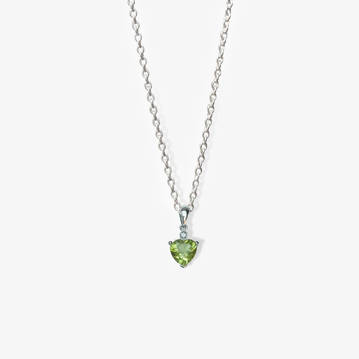 14K Solid Gold Heart Shaped Genuine Peridot Pendant/August Birthstone