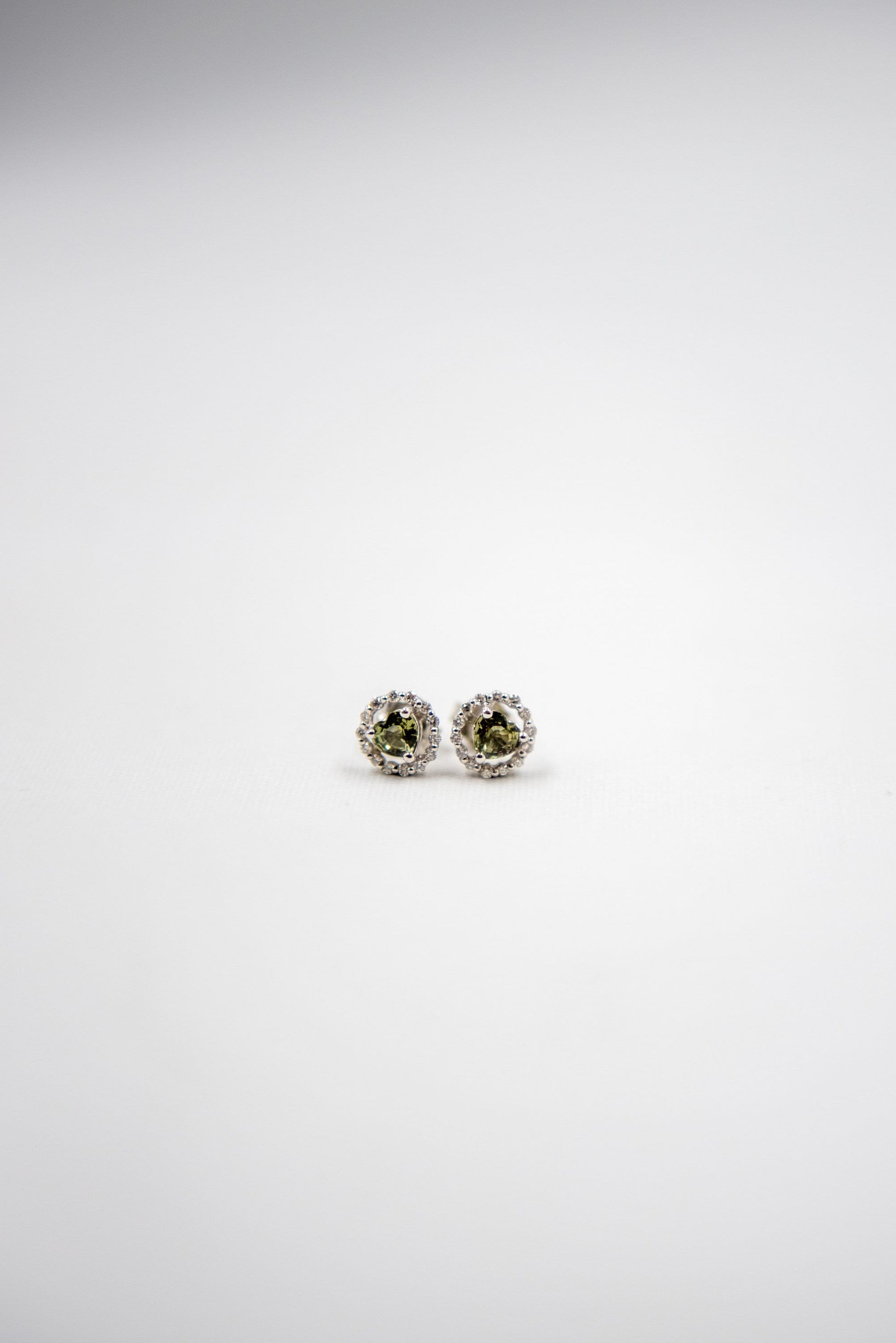 18K Solid Gold Green Sapphire Studs