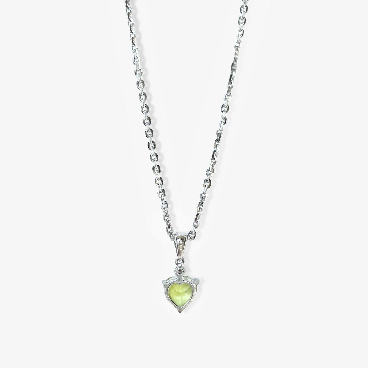 14K Solid Gold Heart Shaped Genuine Peridot Pendant/August Birthstone