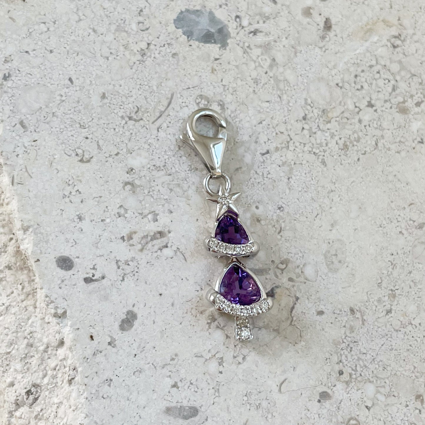 14K Solid Gold Christmas Tree Charm for Necklace/Bracelet/Keychain/Shoe/Wallet