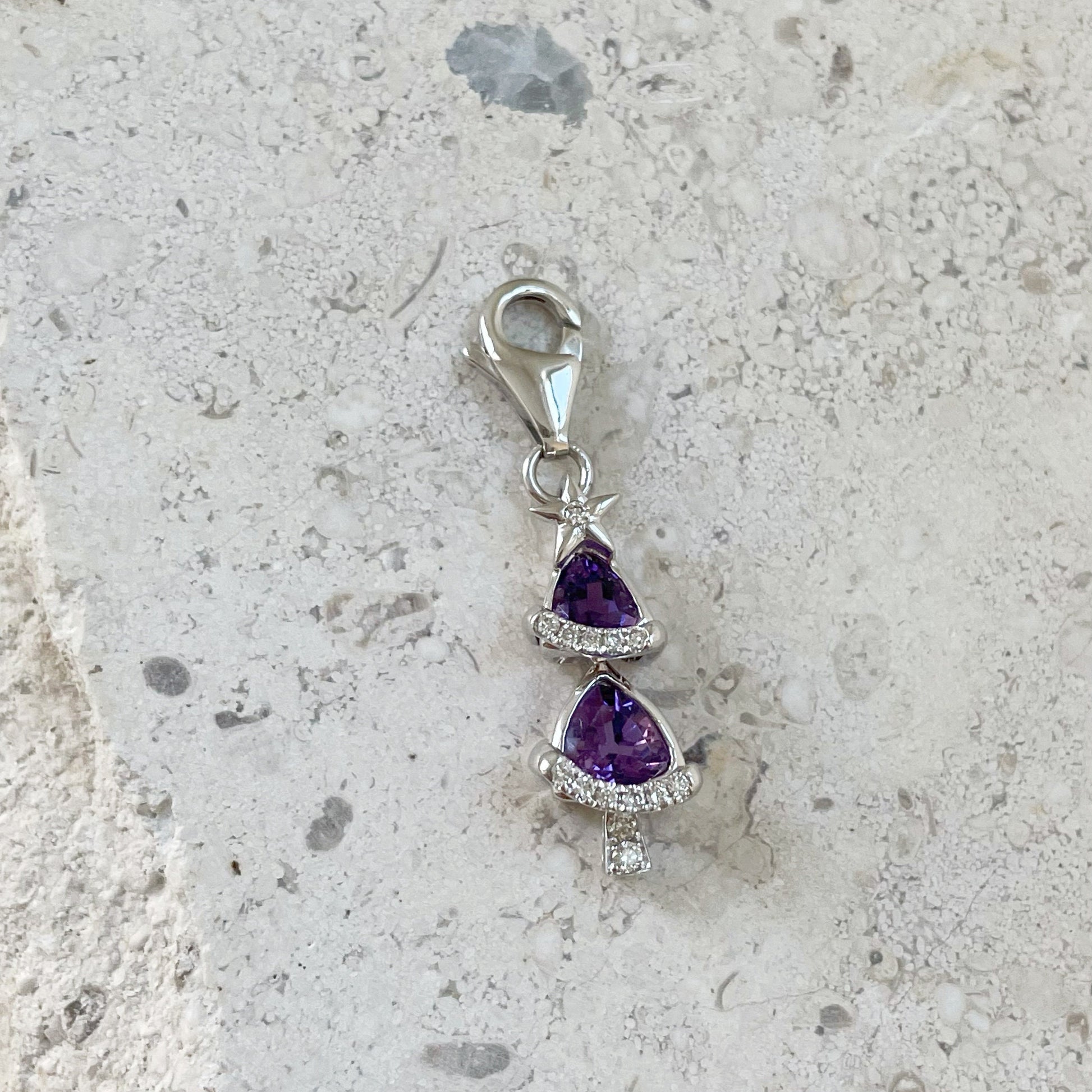 14K Solid Gold Christmas Tree Charm for Necklace/Bracelet/Keychain/Shoe/Wallet