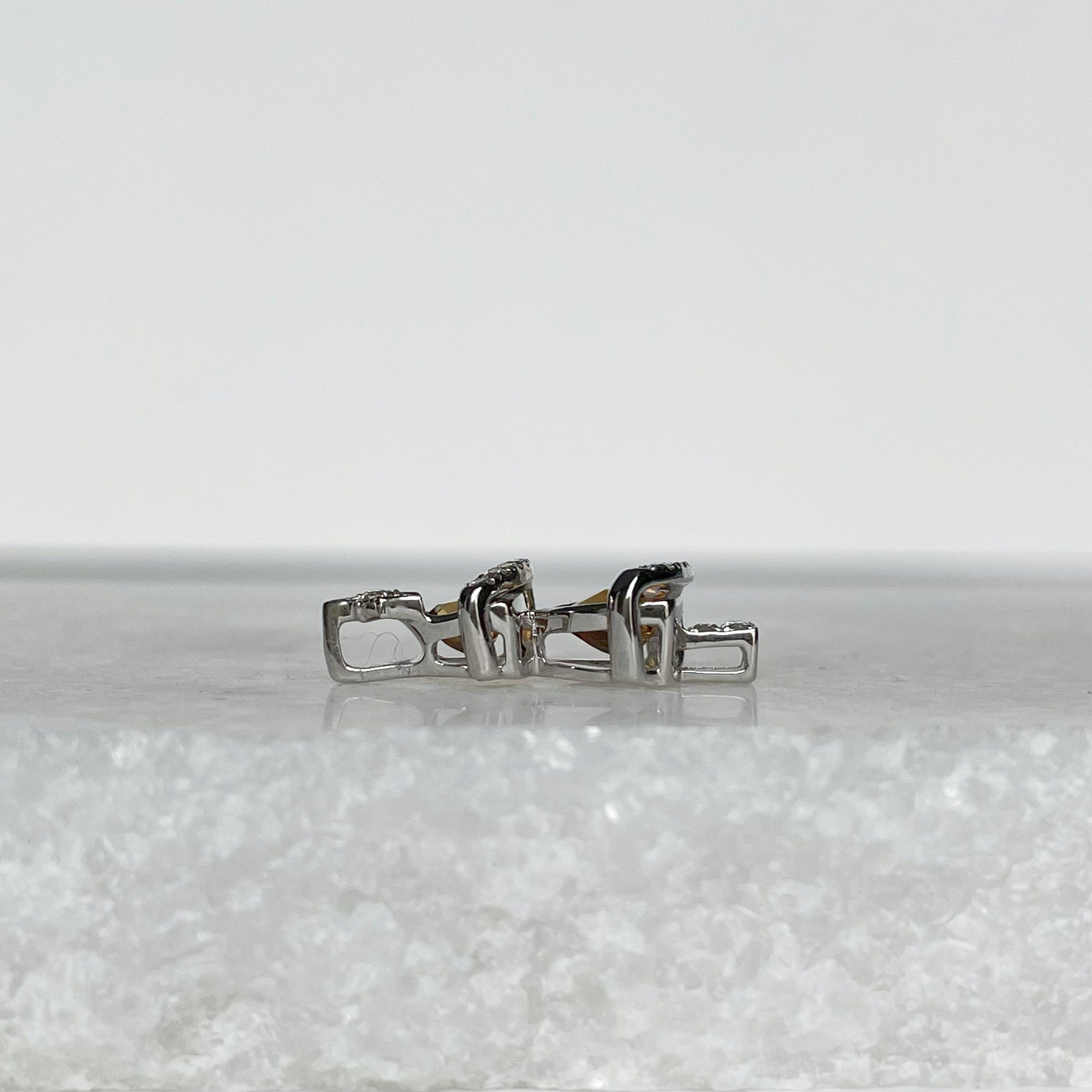 18K Solid Gold Citrine and Diamond Christmas Tree Pendant (pendant only)