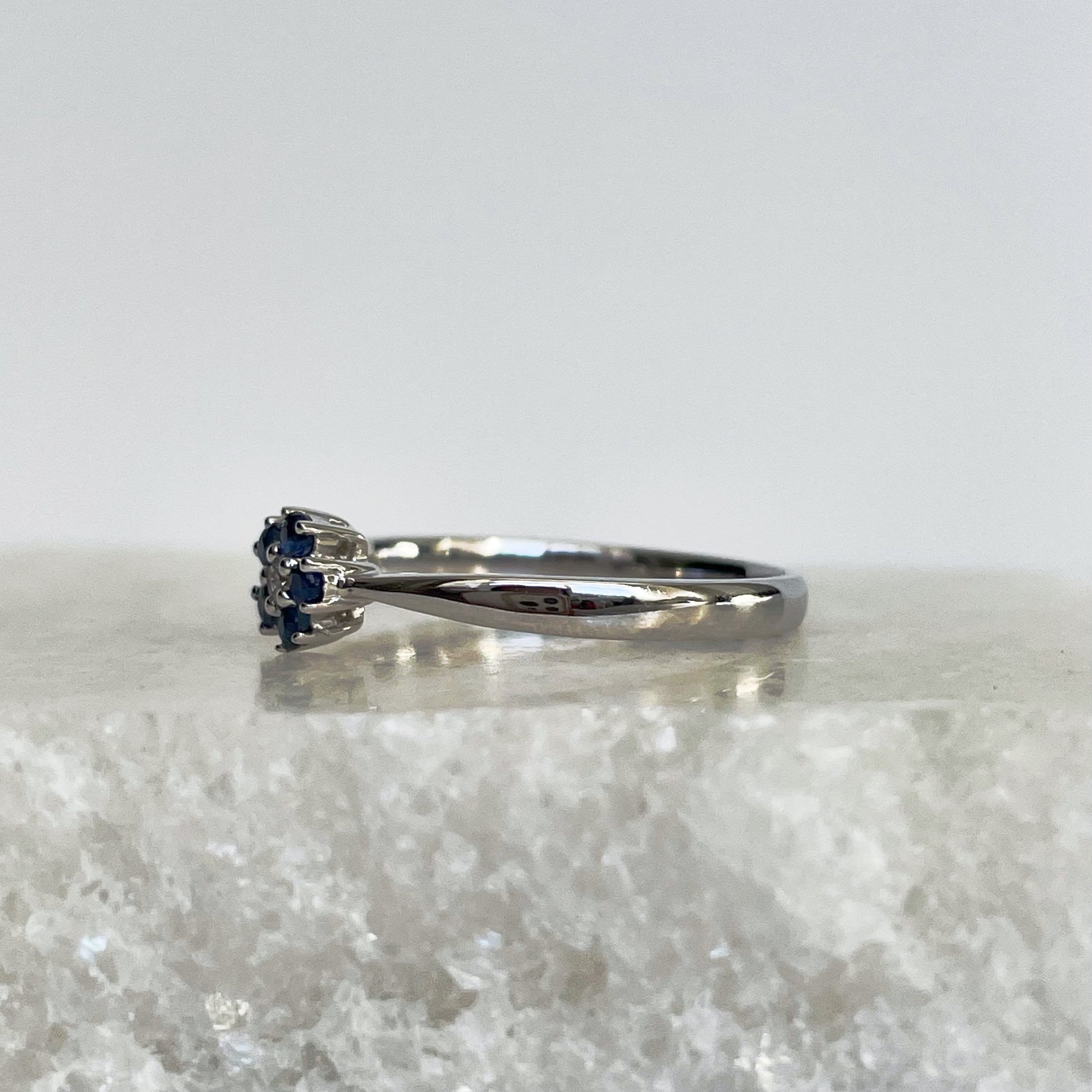 14K Solid Gold Natural Sapphire Flower Ring | Sapphire Floral Ring | Sapphire Promise Ring | Dainty Fine Jewelry Gift