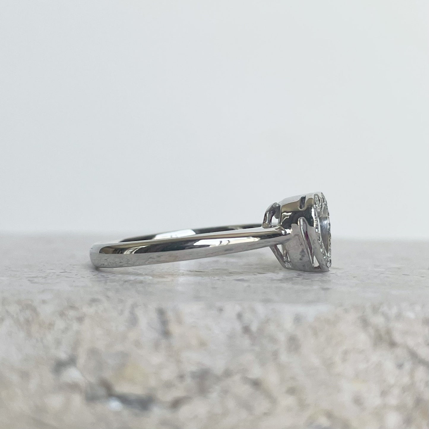 14K Solid Gold Genuine Ruby and Diamond Heart Ring