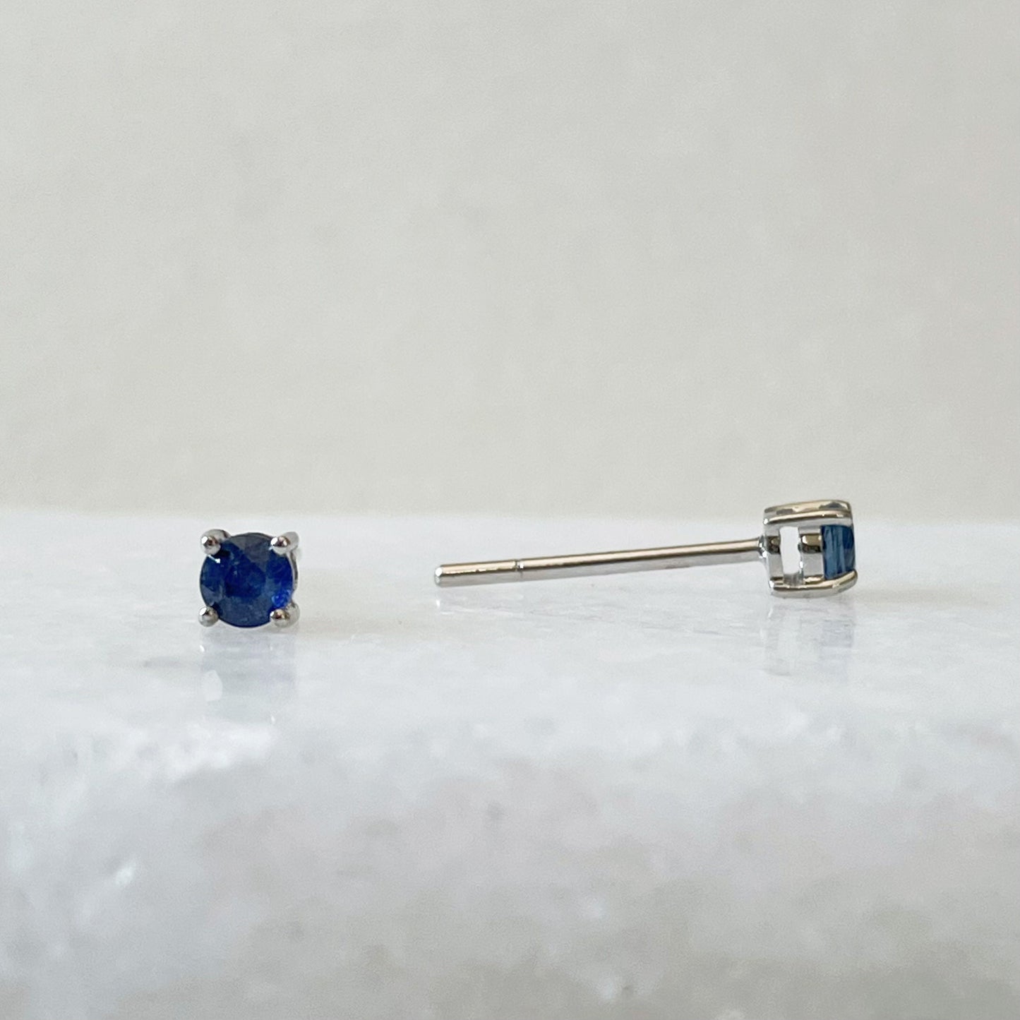 14K Solid Gold Natural 3mm Sapphire Studs | Genuine Blue Sapphire Studs | September Birthstone Earrings | Fine Jewelry Gift