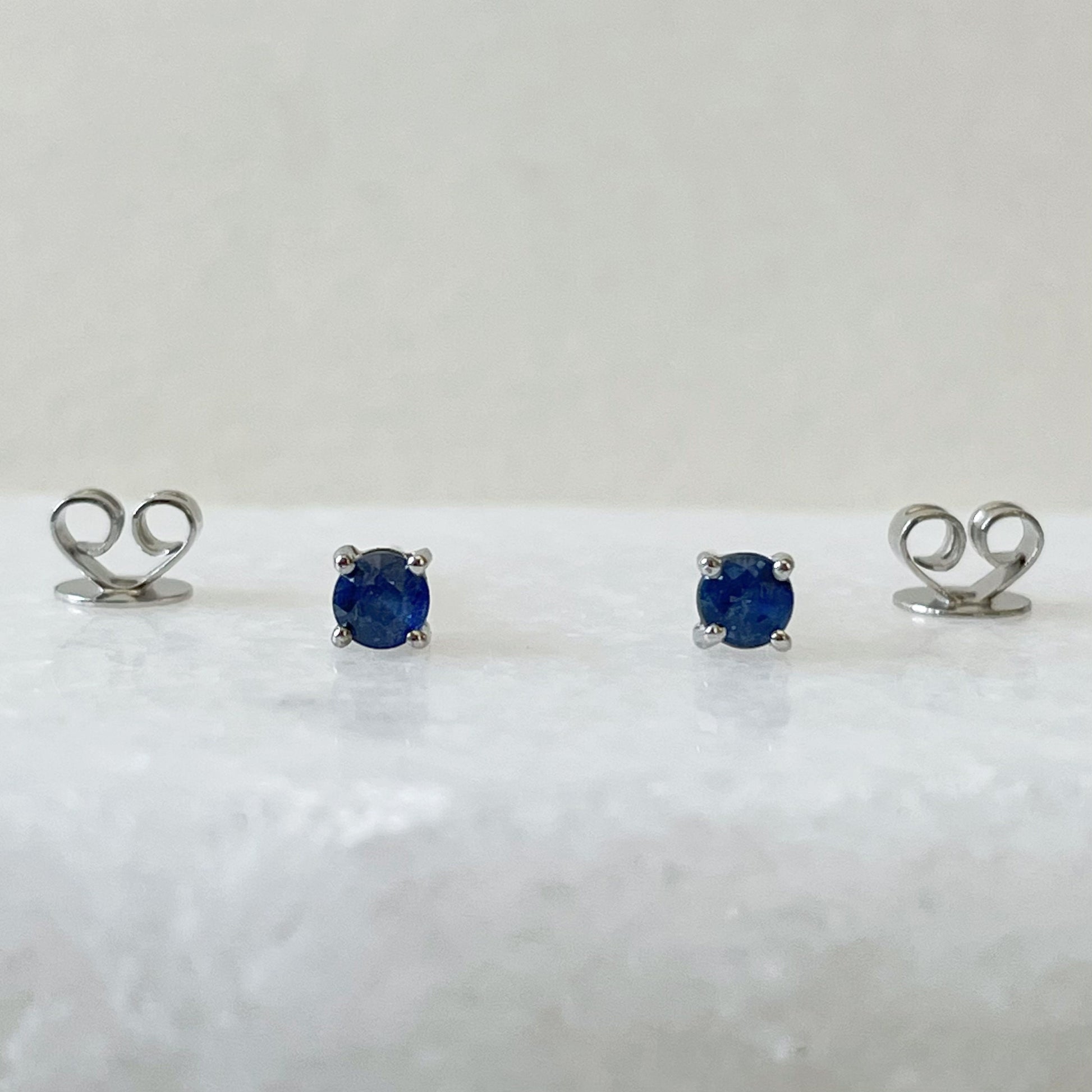 14K Solid Gold Genuine 3mm Sapphire Studs