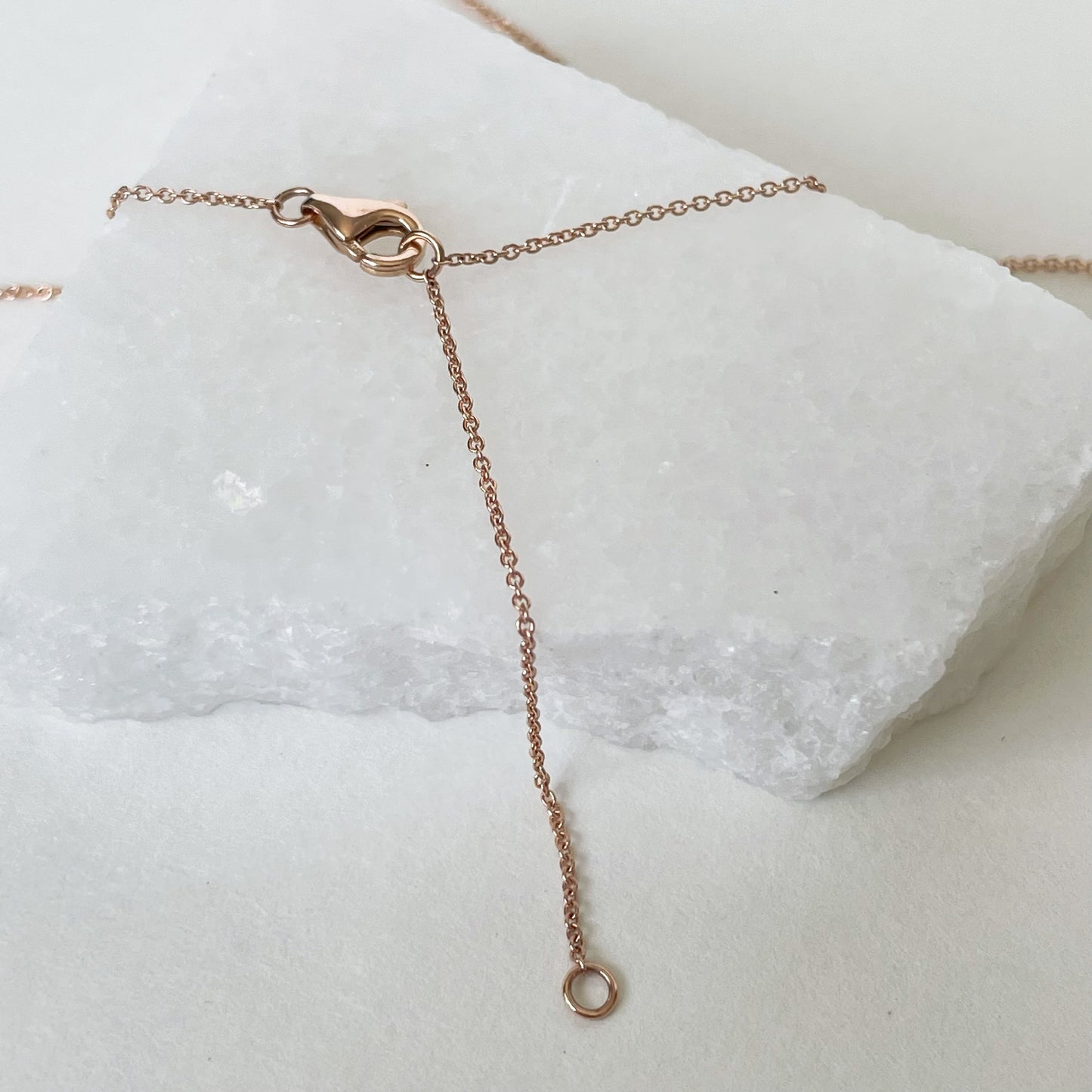 14K Solid Gold Genuine Pink Sapphire Square Necklace