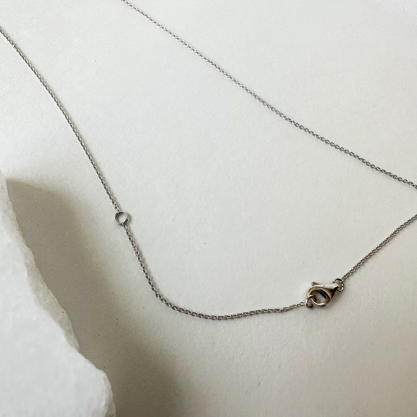 14K Solid Gold Genuine Square Sapphire Necklace