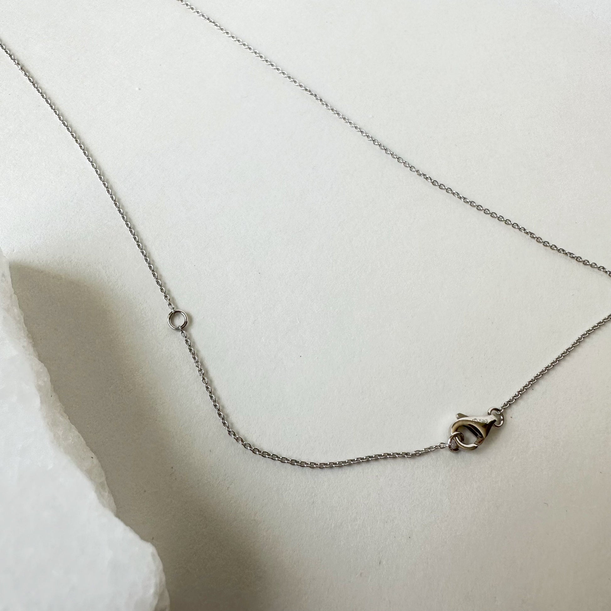 14K Solid Gold Genuine Square Sapphire Necklace