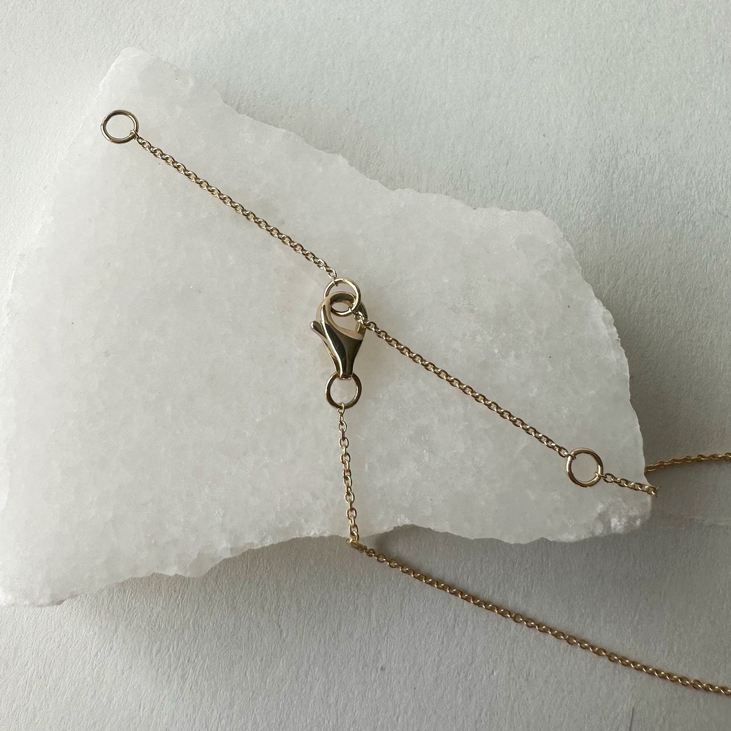 14K Solid Gold Genuine Diamond Chain Link Necklace