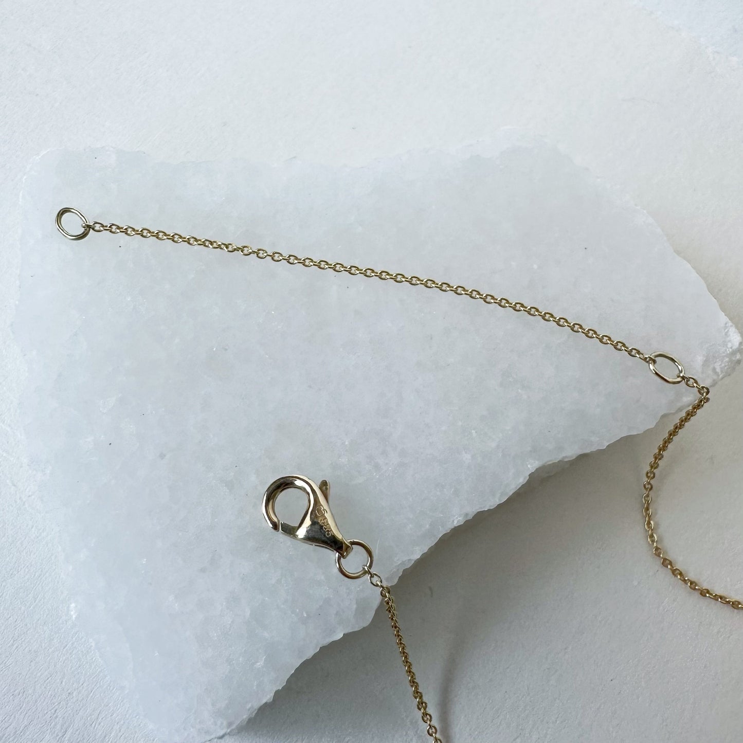 14K Solid Gold Genuine Bezel Blue Topaz Pendant