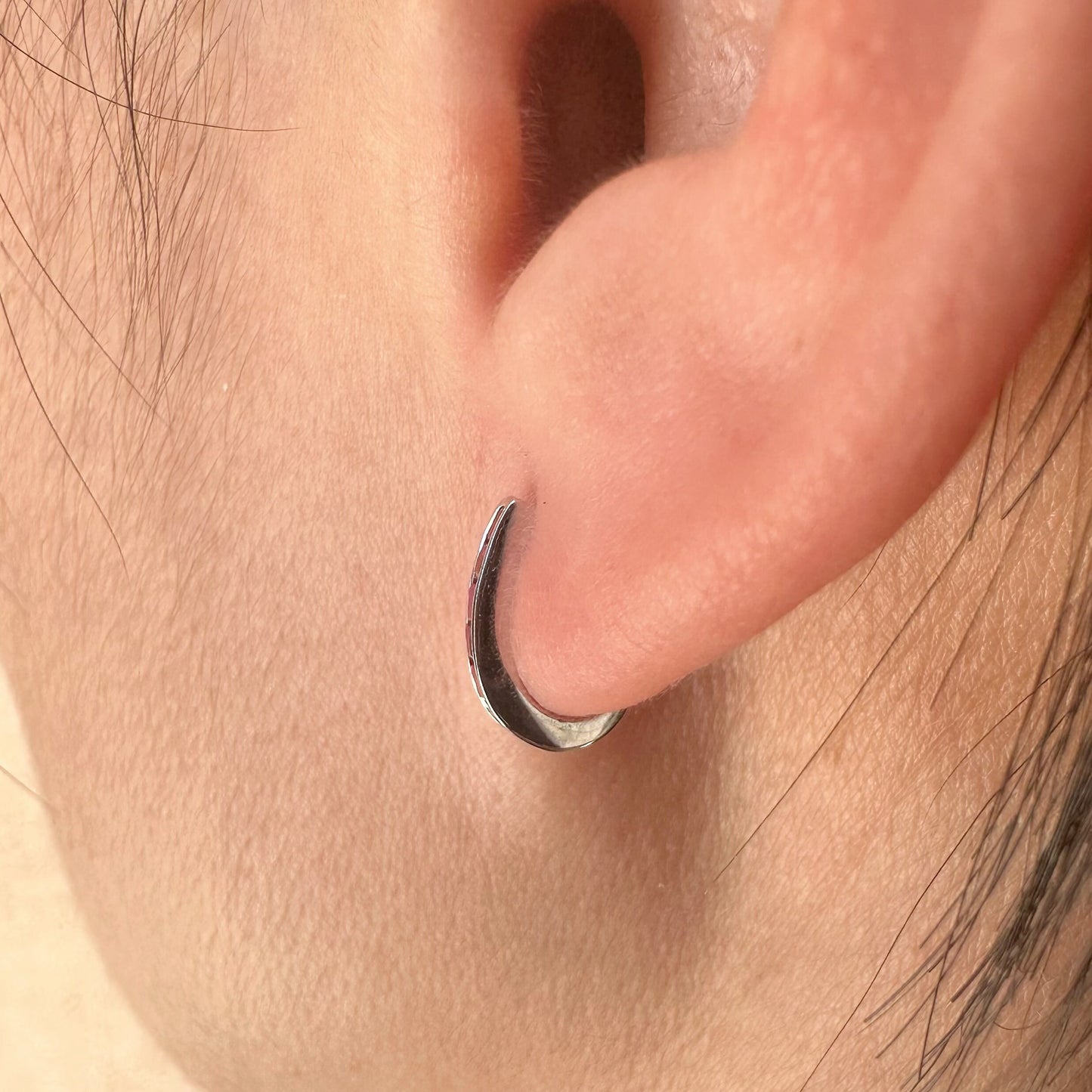 14K Solid Gold Ruby Huggie Earrings/Pair