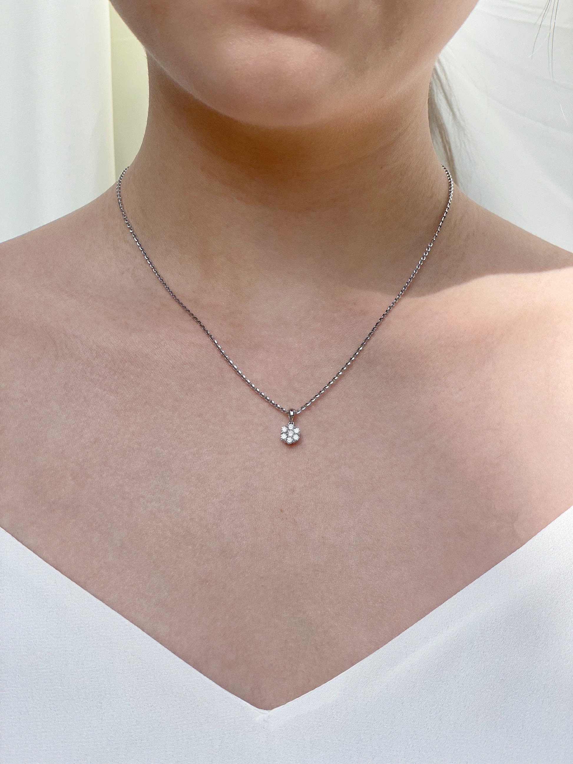 14K Solid Gold Diamond Cluster Pendant PENDANT ONLY