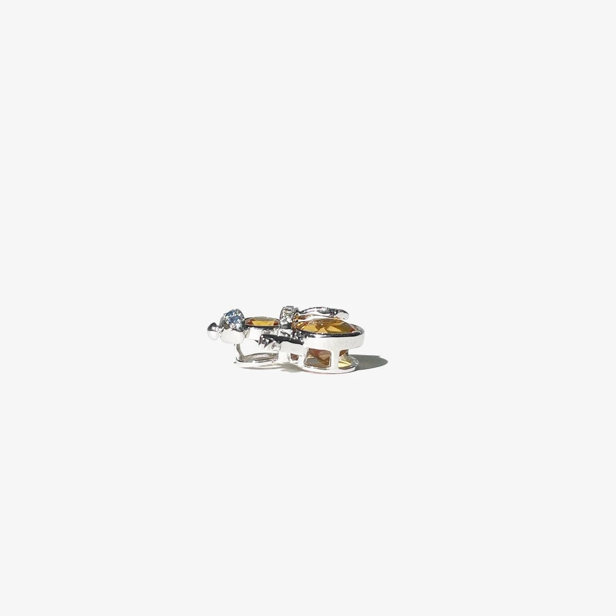 14K Solid Gold Citrine Snowman Pendant (pendant only)