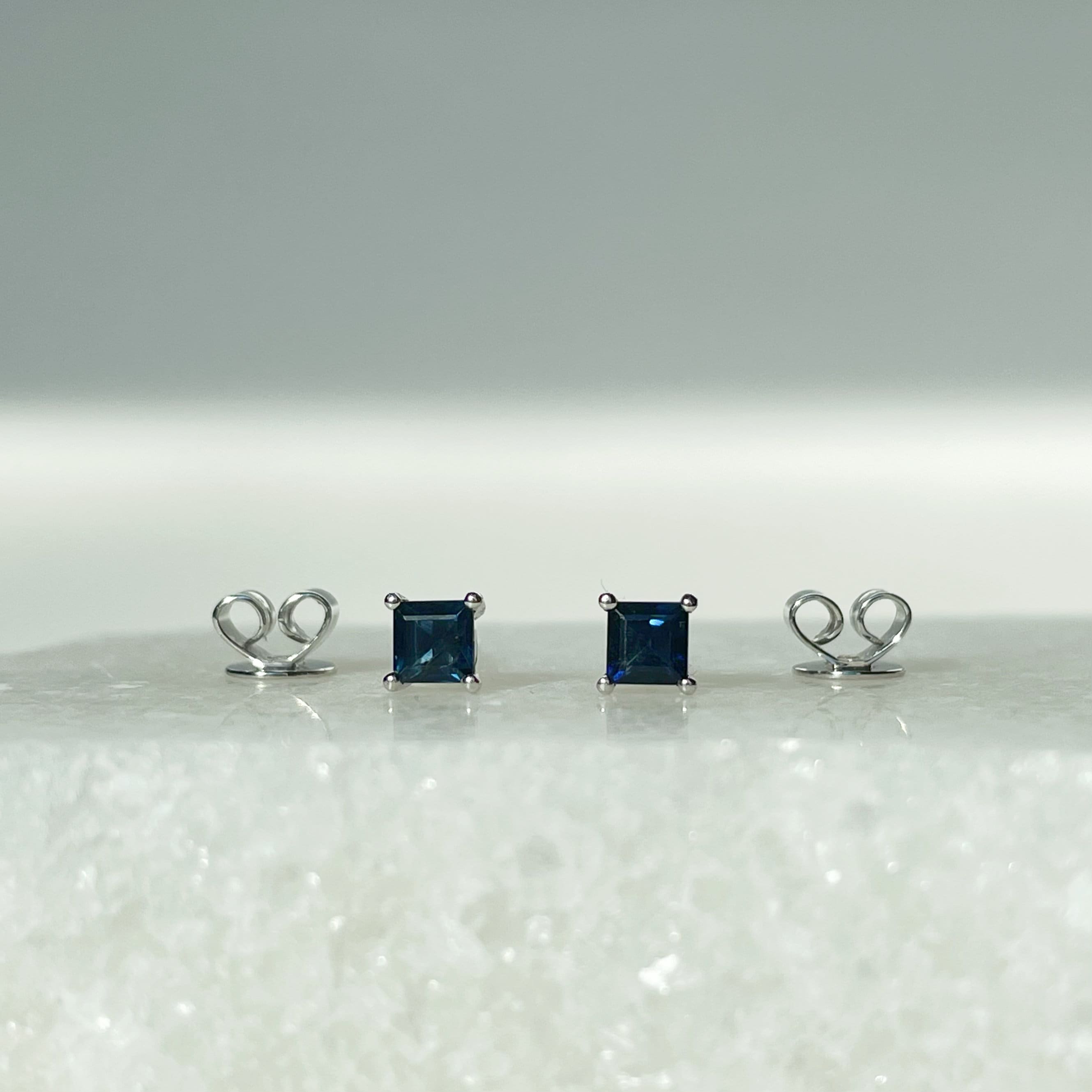 Genuine sapphire deals stud earrings