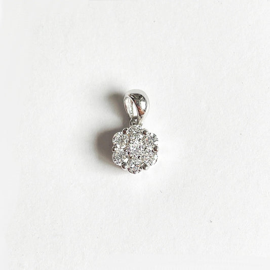 14K Solid Gold Diamond Cluster Pendant PENDANT ONLY