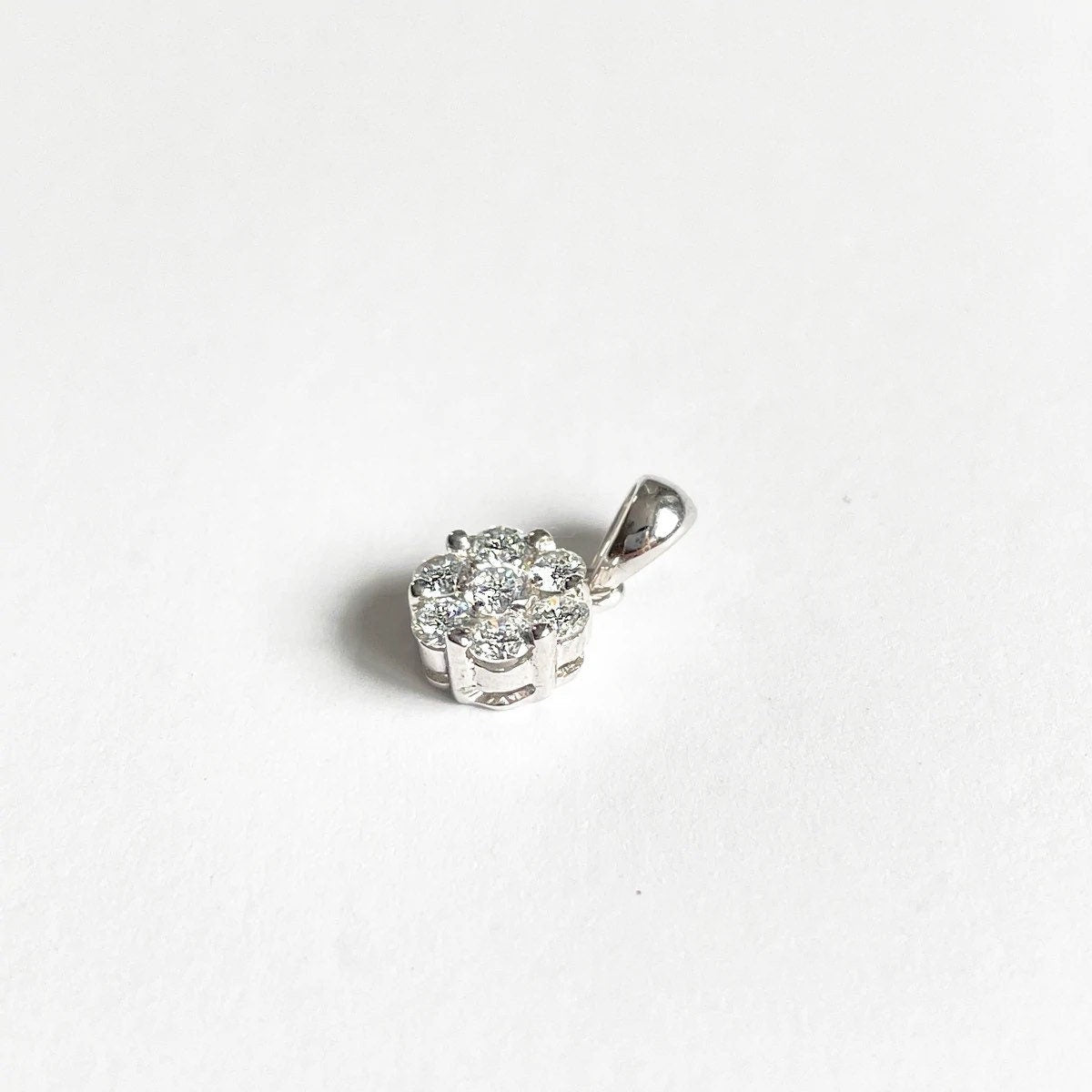 14K Solid Gold Diamond Cluster Pendant PENDANT ONLY