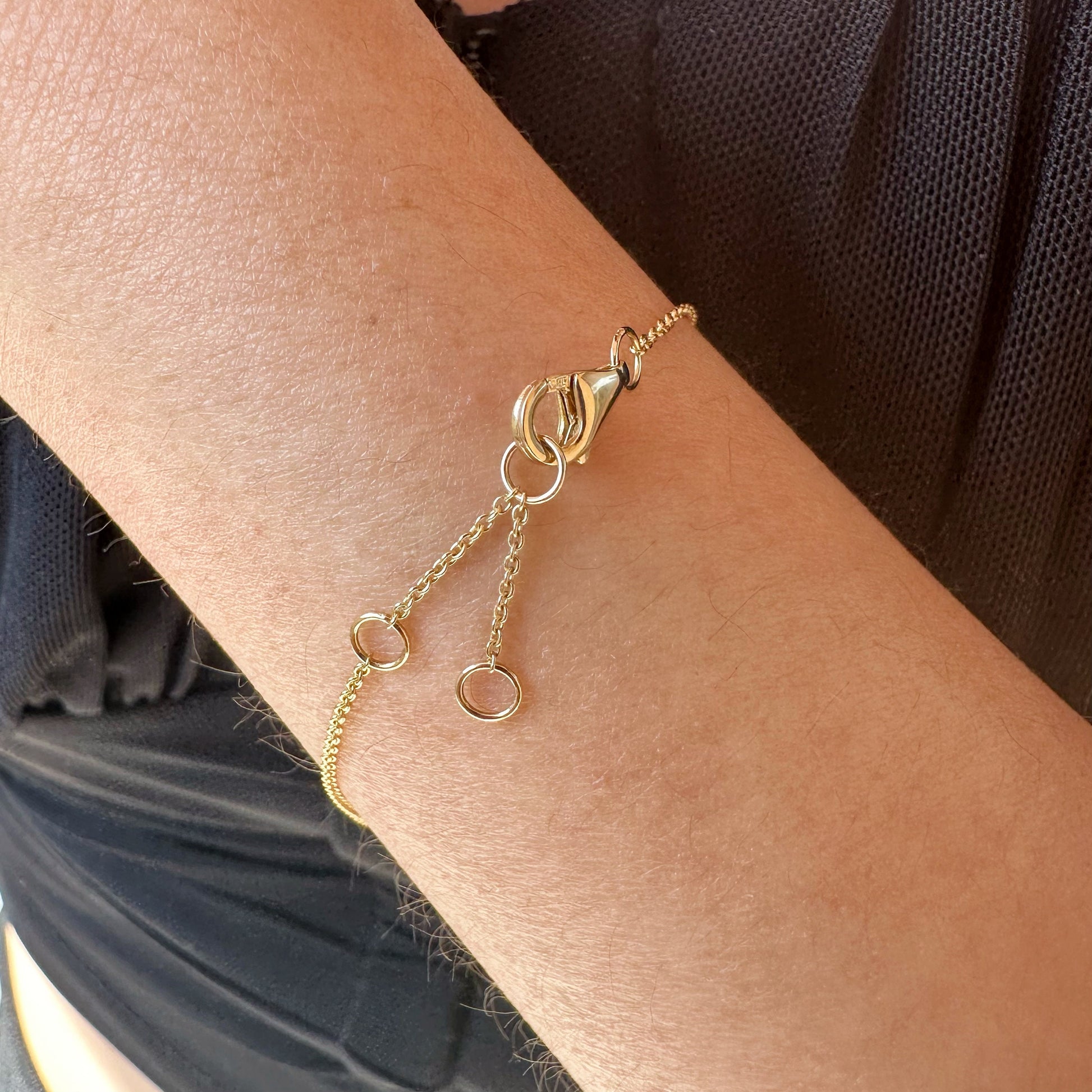14K Solid Gold Genuine Rectangle Opal Bracelet