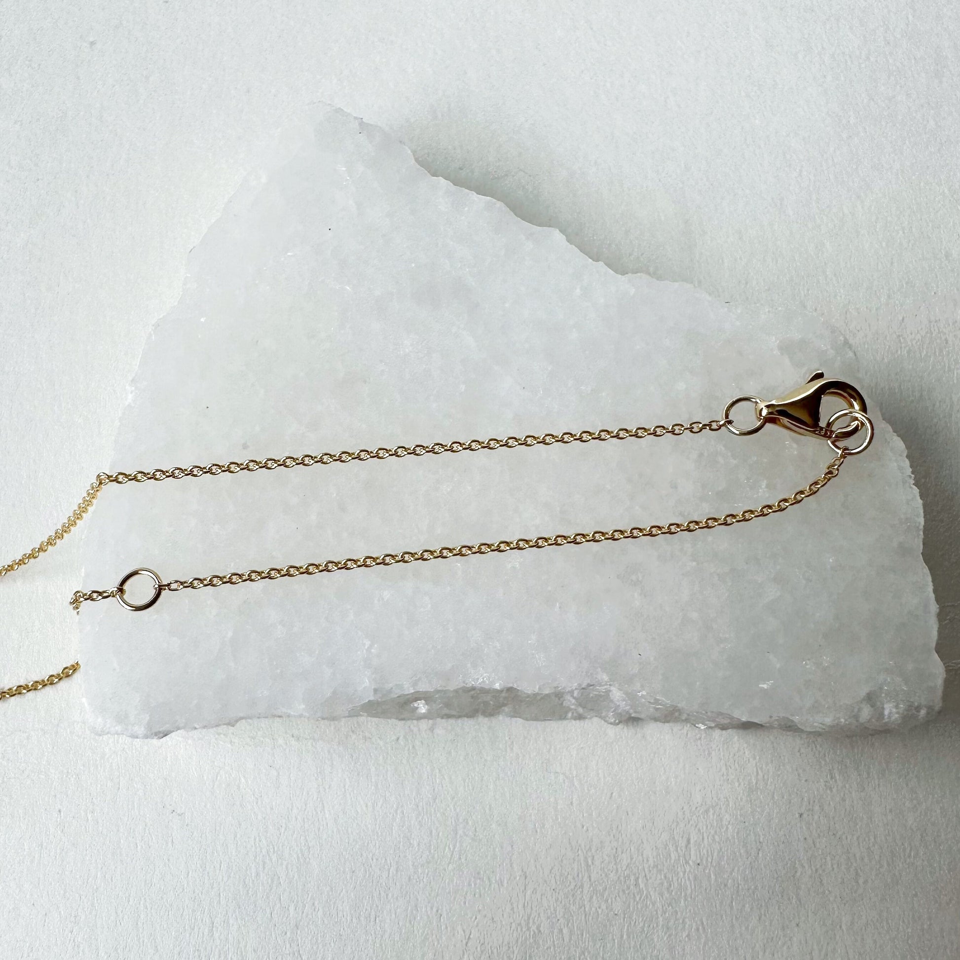 14K Solid Gold Genuine Peridot Square Necklace